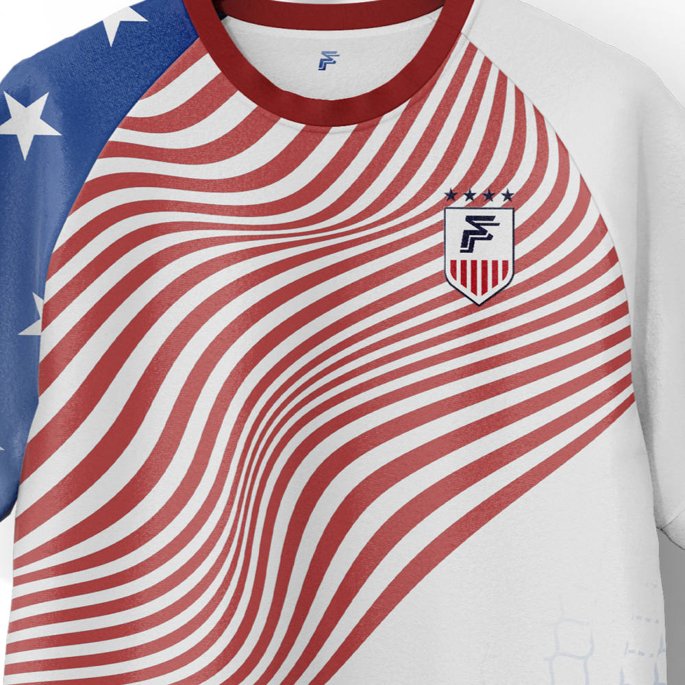 USA Stars and Stripes Home Supporter Jersey Kids Short Sleeve